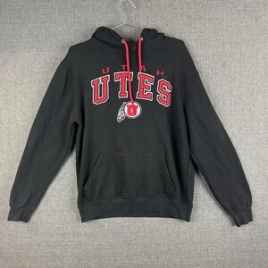 Utah Utes Hoodie Sweatshirt Mens Medium Black Red NCAA College Basketball Campus